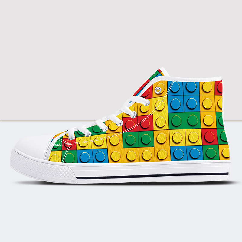 Building Block Print High Tops