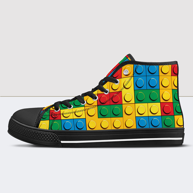 Building Block Print High Tops